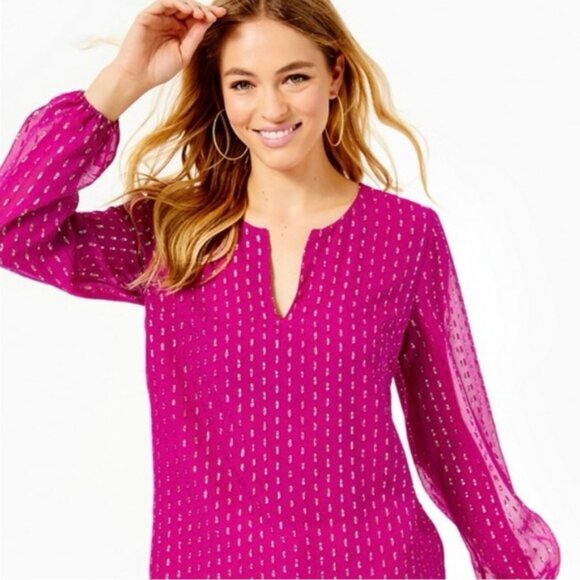 Lilly Pulitzer Aaron Silk Blouse - Picture 2 of 6